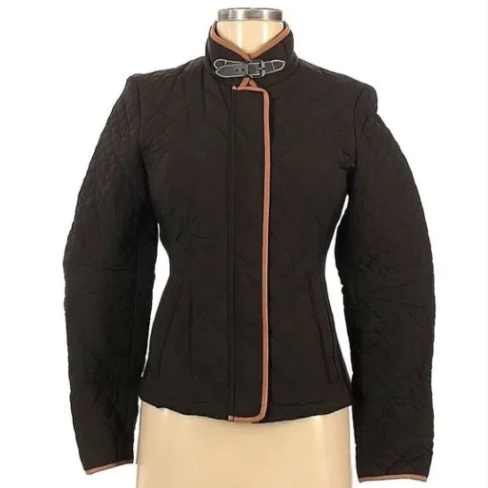 Zara Black Quilted Jacket Size Small